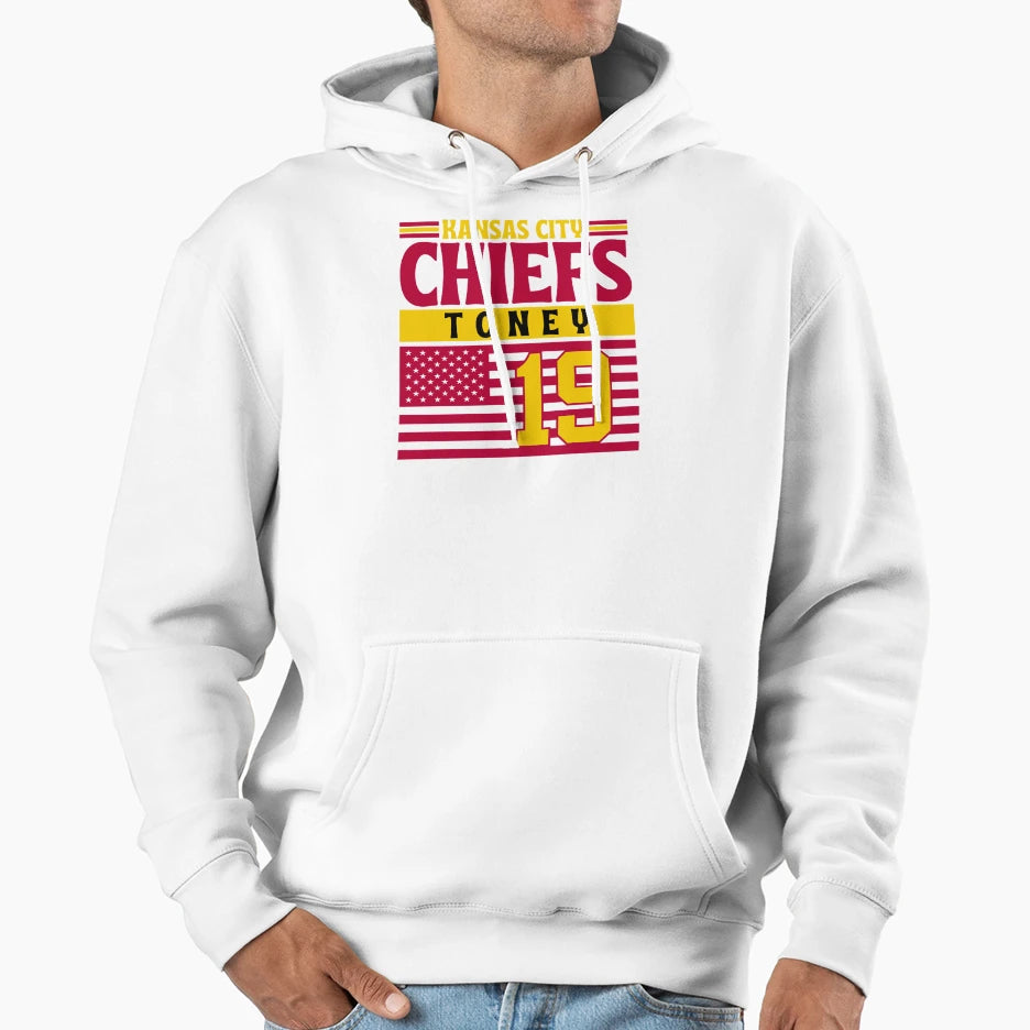 Kansas City Chiefs Toney 19 American Hoodie - Aesthetic Graphic Men Women - T-Shirt, Sweatshirt, Hoodie