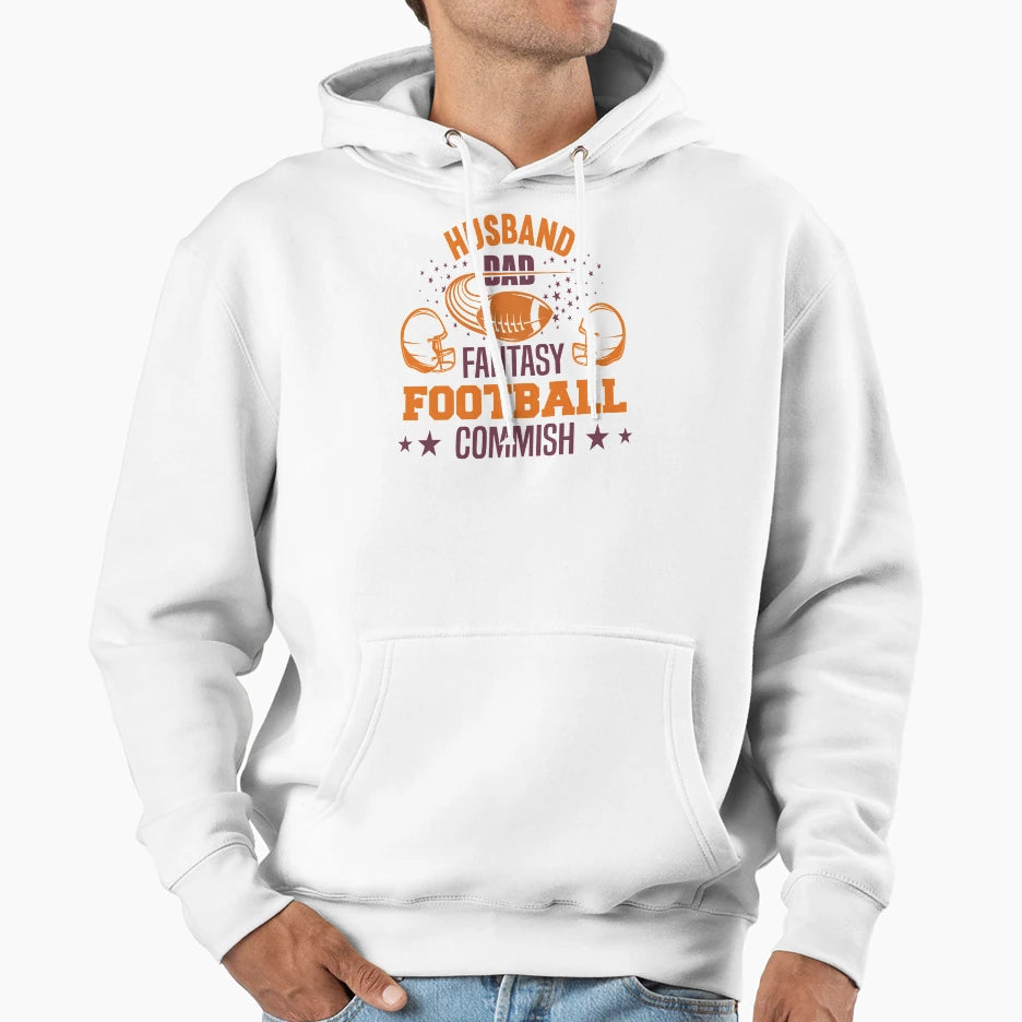 Husband Dad Fantasy Football Commish Hoodie - Fun Novelty Design Unisex - T-Shirt, Sweatshirt, Hoodie