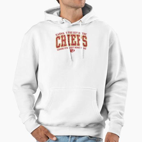 Karma Is Guy Chiefs TK Taylor Hoodie - Unique Graphic for Adults - T-Shirt, Sweatshirt, Hoodie