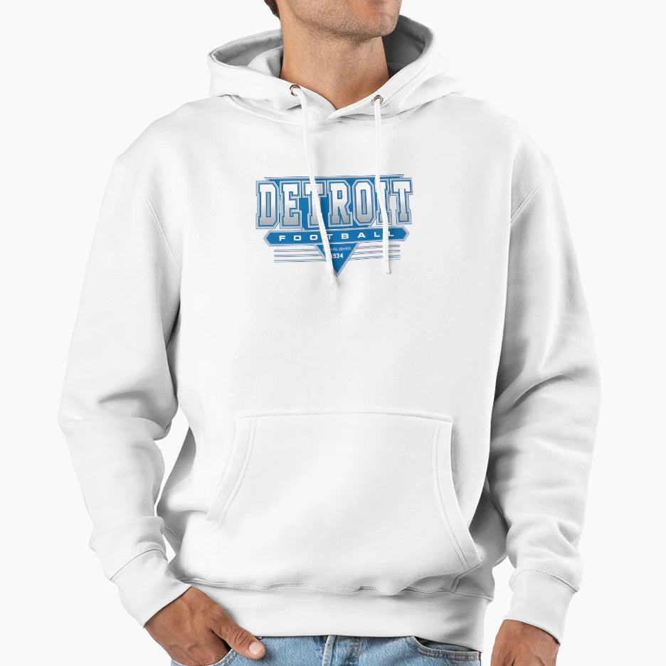 Detroit Football 90S Throwback Hoodie - Custom Art Print for Adults - T-Shirt, Sweatshirt, Hoodie