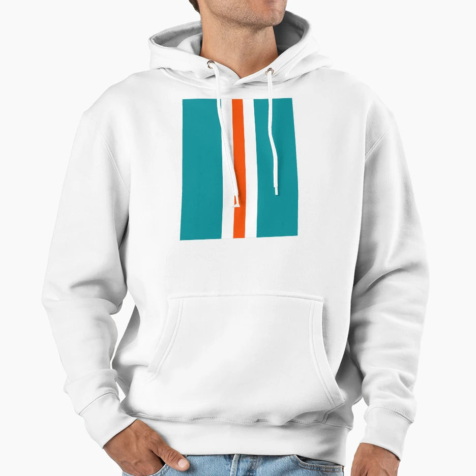 American Football Stripes Miami Teal Hoodie - Aesthetic Graphic for Adults - T-Shirt, Sweatshirt, Hoodie