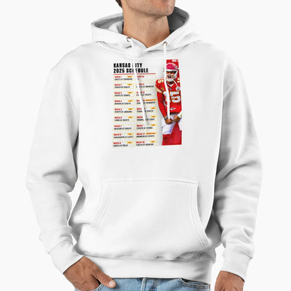 Kansas City Chiefs 2025 Schedule Hoodie - Streetwear Style for Adults - T-Shirt, Sweatshirt, Hoodie