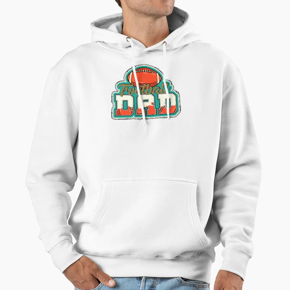 Football Dad Fathers Day Sport Lover Hoodie - Graphic Print for Adults - T-Shirt, Sweatshirt, Hoodie