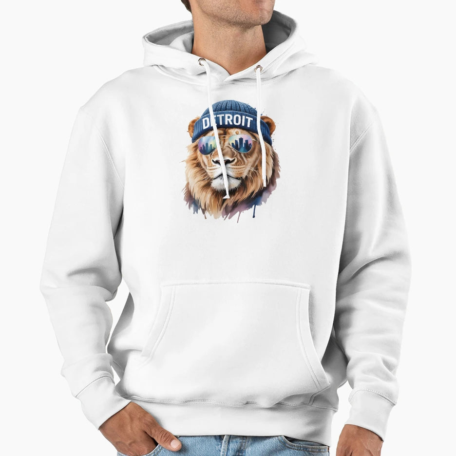 Detroit Lion Hoodie - Aesthetic Graphic Unisex - T-Shirt, Sweatshirt, Hoodie