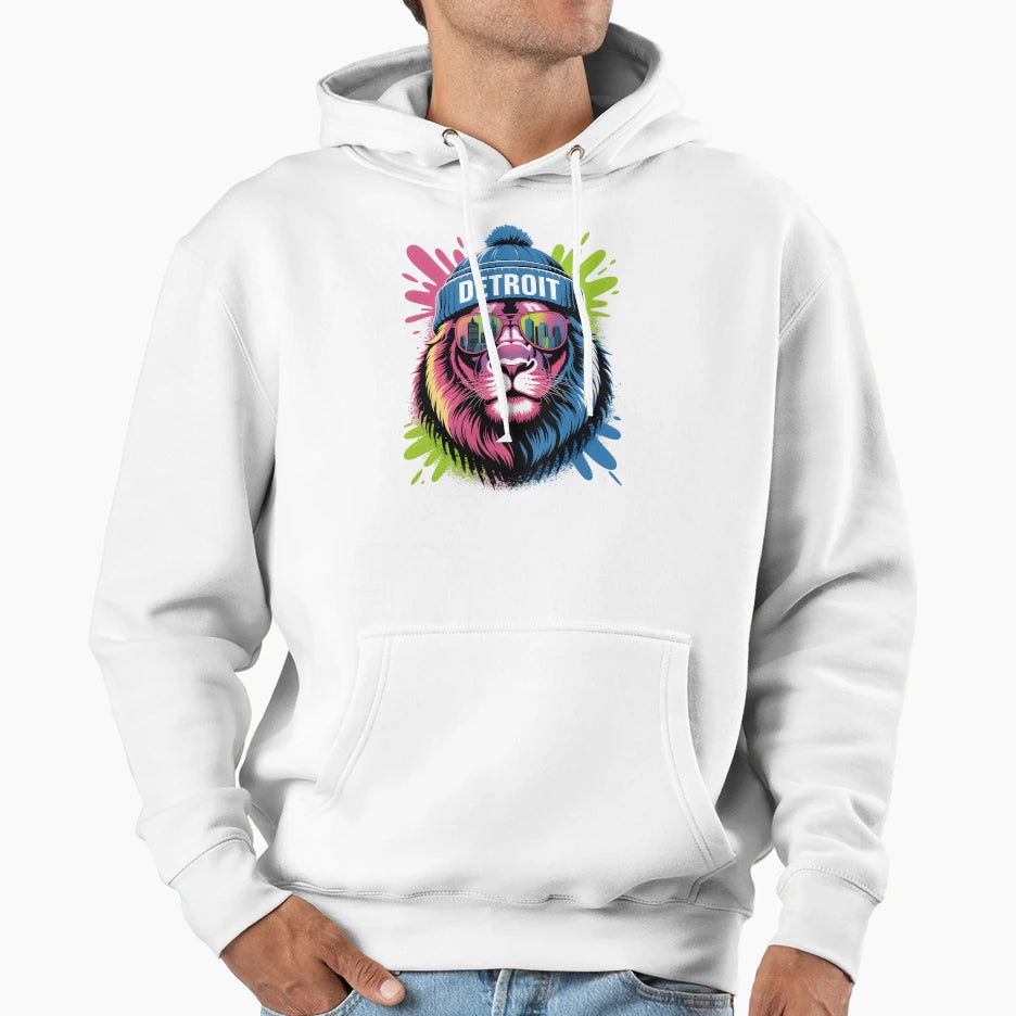 Detroit Lion Hoodie - Fun Novelty Design for Adults - T-Shirt, Sweatshirt, Hoodie