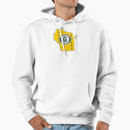 Map Wisconsin State Football Hoodie - Fun Novelty Design Unisex - T-Shirt, Sweatshirt, Hoodie