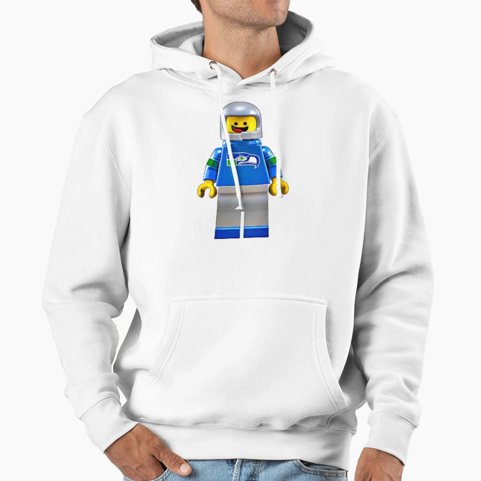 Throwback Spaceman Football Guy Hoodie - Minimalist Print Men Women - T-Shirt, Sweatshirt, Hoodie