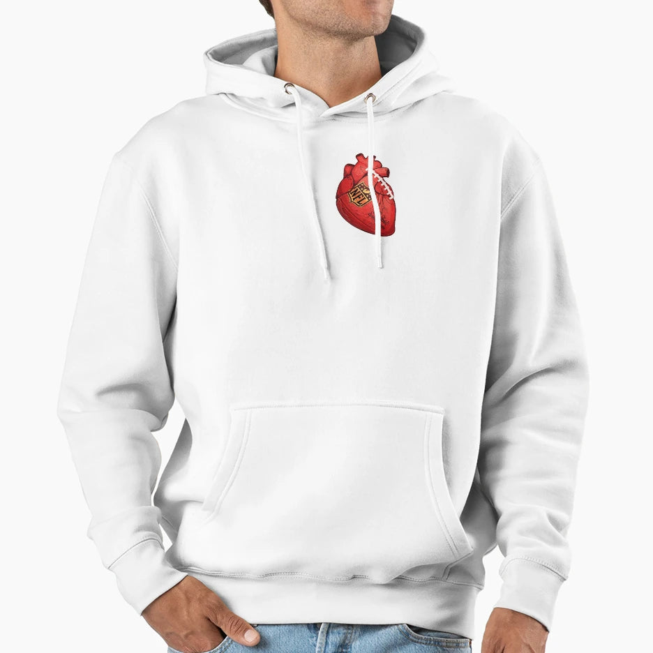 I Heart Football Hoodie - Custom Art Print Men Women - T-Shirt, Sweatshirt, Hoodie