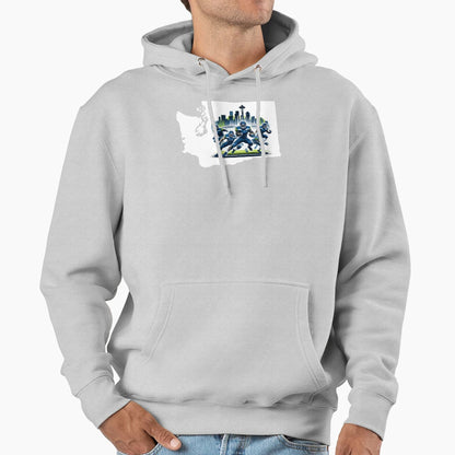 Seattle Football Hoodie - Fun Novelty Design for Adults - T-Shirt, Sweatshirt, Hoodie