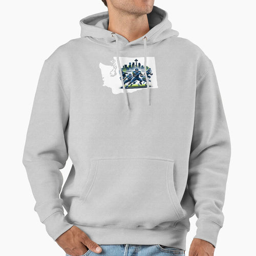 Seattle Football Hoodie - Fun Novelty Design for Adults - T-Shirt, Sweatshirt, Hoodie