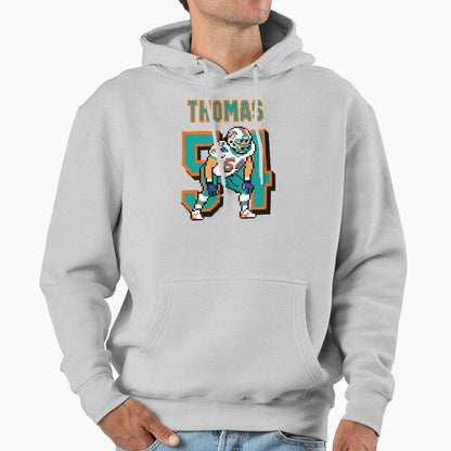 Zach Thomas 8 Bit Pixel Art Dolphins Hoodie - Graphic Print Men Women - T-Shirt, Sweatshirt, Hoodie