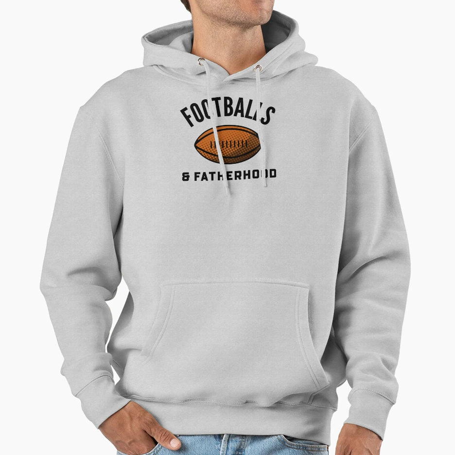 Footballs Fatherhood Hoodie - Fun Novelty Design for Adults - T-Shirt, Sweatshirt, Hoodie