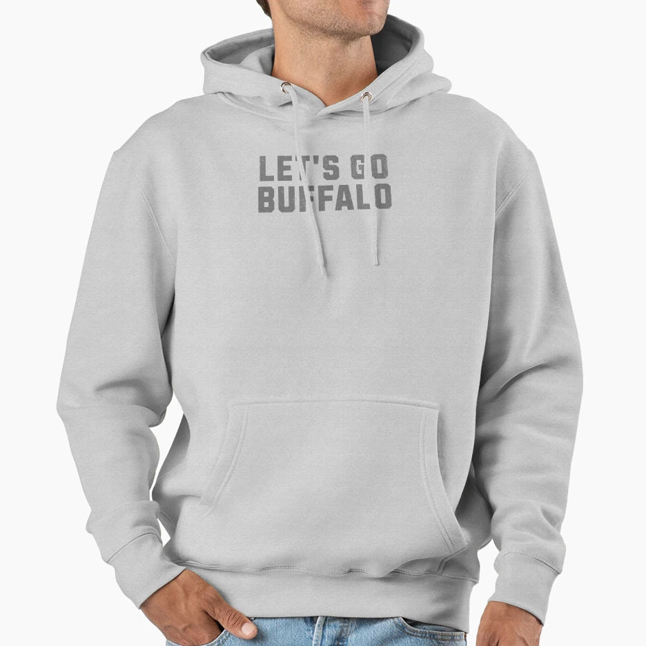 Lets Go Buffalo Grey Hoodie - Casual Everyday Wear for Adults - T-Shirt, Sweatshirt, Hoodie