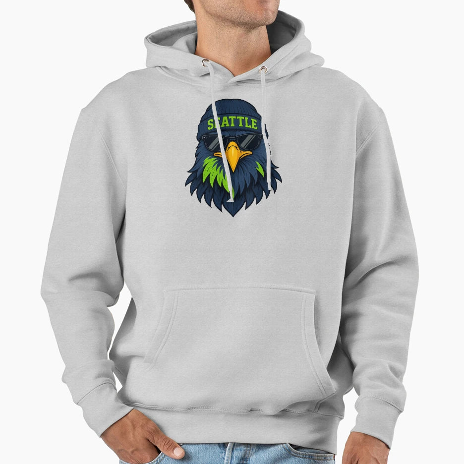Seattle Seahawk Fan Art Hoodie - Casual Everyday Wear Men Women - T-Shirt, Sweatshirt, Hoodie