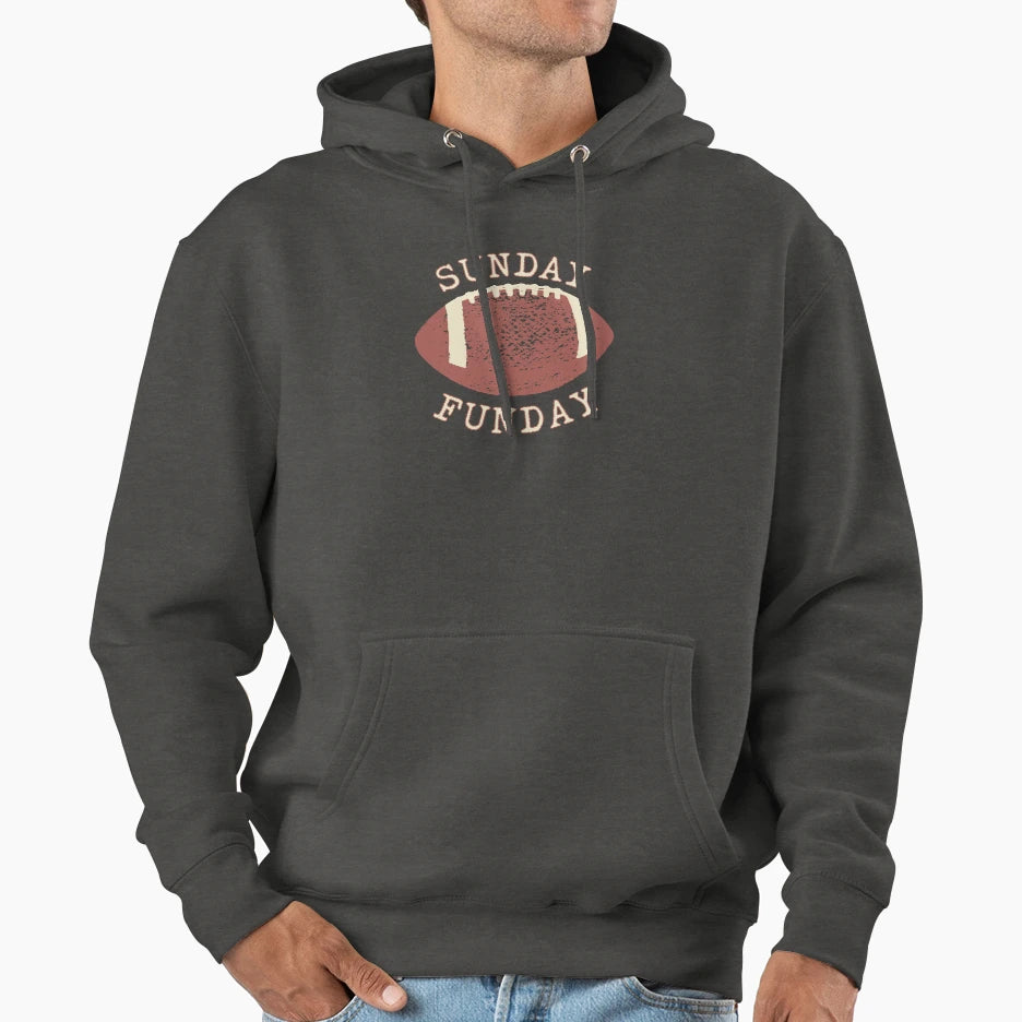 Sunday Funday Football Hoodie - Fun Novelty Design Men Women - T-Shirt, Sweatshirt, Hoodie