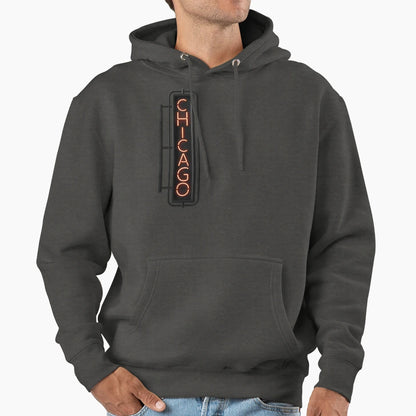 Chicago Neon Musical Hoodie - Aesthetic Graphic Men Women - T-Shirt, Sweatshirt, Hoodie