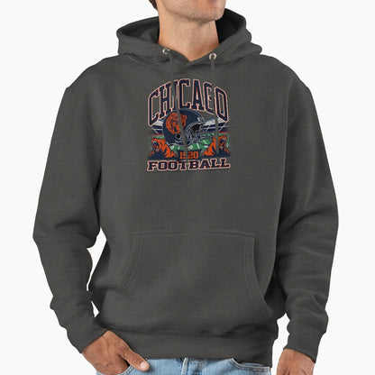 Chicago Football Gridiron Legacy Hoodie - Aesthetic Graphic for Adults - T-Shirt, Sweatshirt, Hoodie