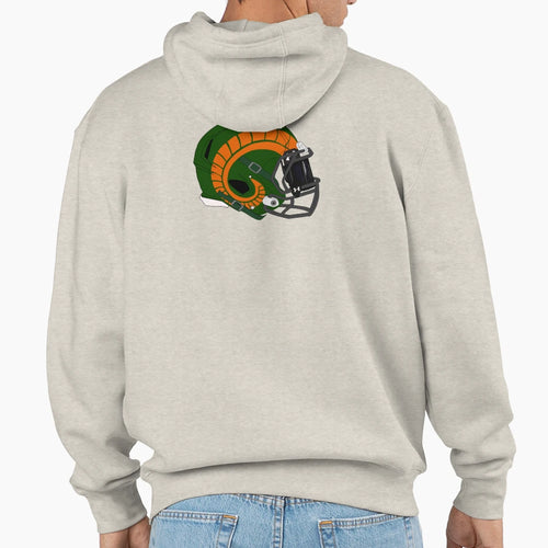 Csu Throwback Football Helmet Hoodie - Graphic Print Unisex - T-Shirt, Sweatshirt, Hoodie