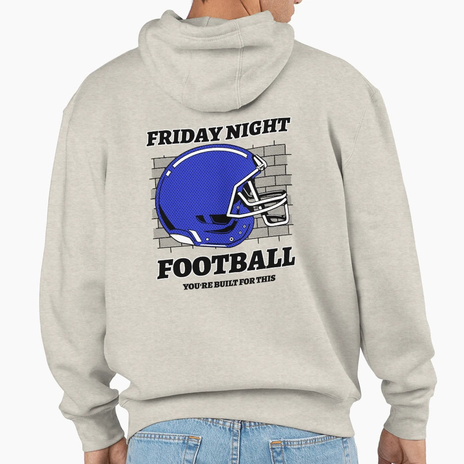 Friday Night Football Blue Helmet Hoodie - Custom Art Print Unisex - T-Shirt, Sweatshirt, Hoodie