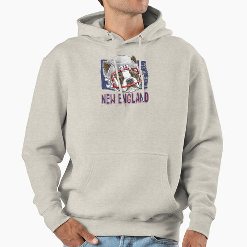New England Sports Footballer Dog Hoodie - Streetwear Style Unisex - T-Shirt, Sweatshirt, Hoodie