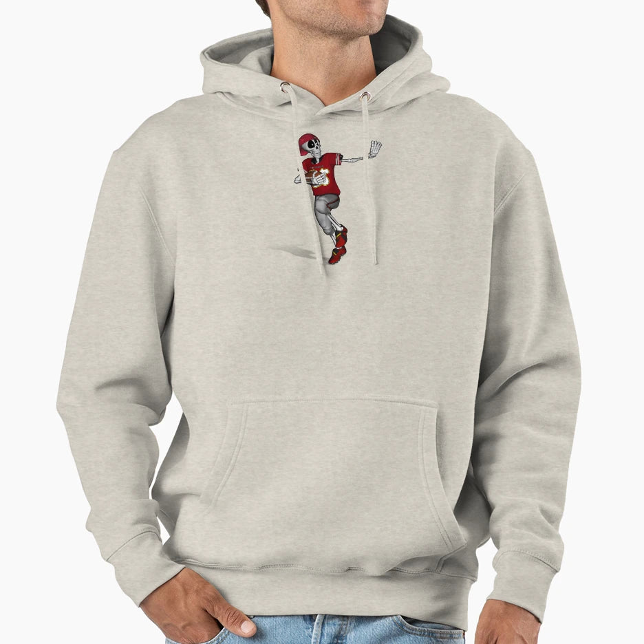 Football Skeleton Hoodie - Unique Graphic Unisex - T-Shirt, Sweatshirt, Hoodie