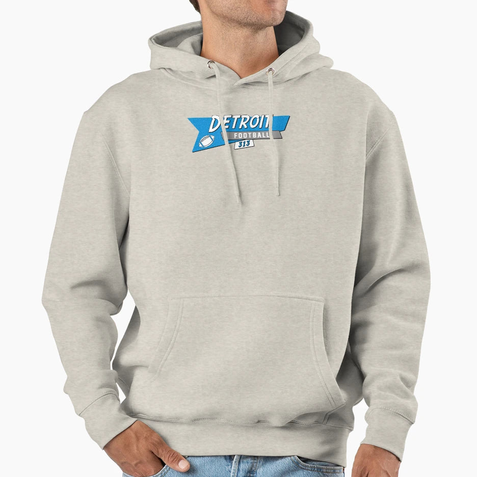 Detroit 90S Football Hoodie - Custom Art Print for Adults - T-Shirt, Sweatshirt, Hoodie