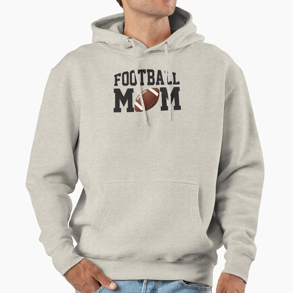 Fun Football Mom Hoodie - Aesthetic Graphic Men Women - T-Shirt, Sweatshirt, Hoodie