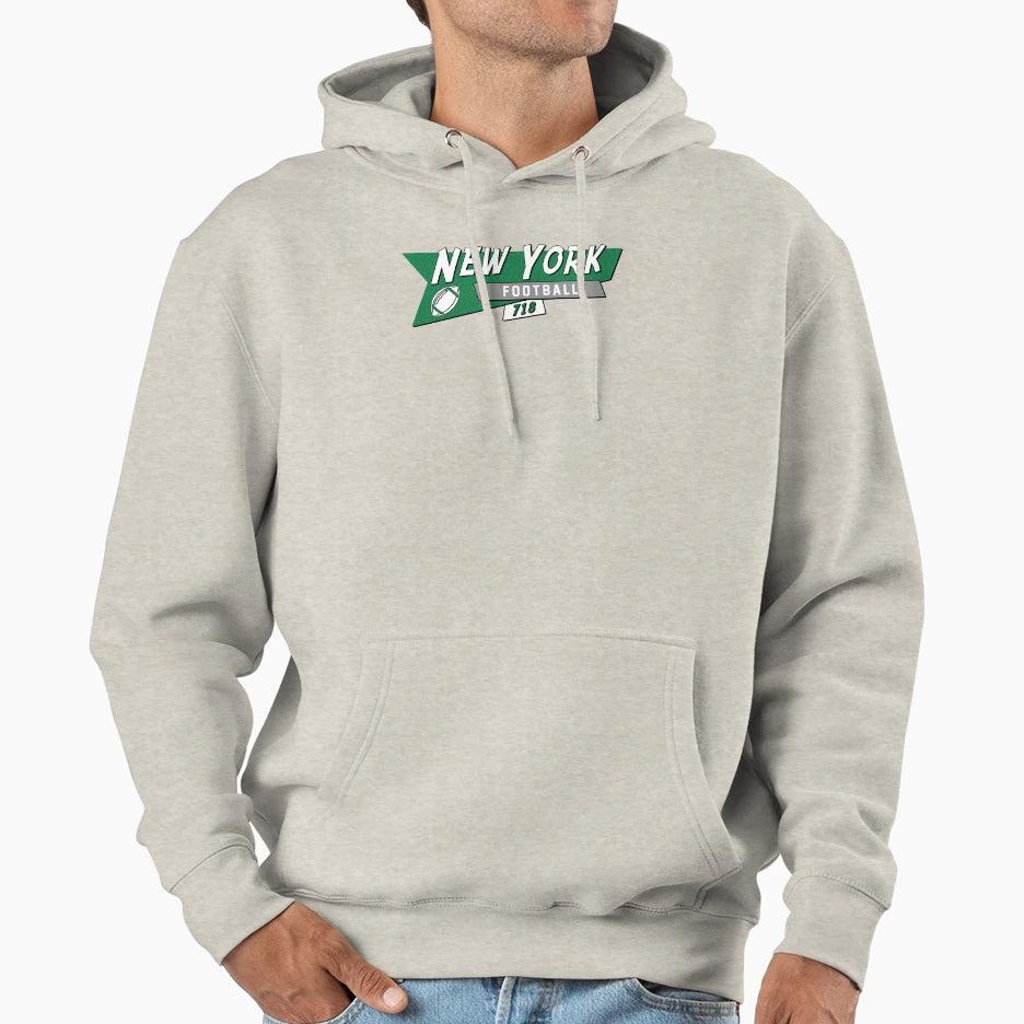 New York J 90S Football Hoodie - Novelty Apparel Unisex - T-Shirt, Sweatshirt, Hoodie