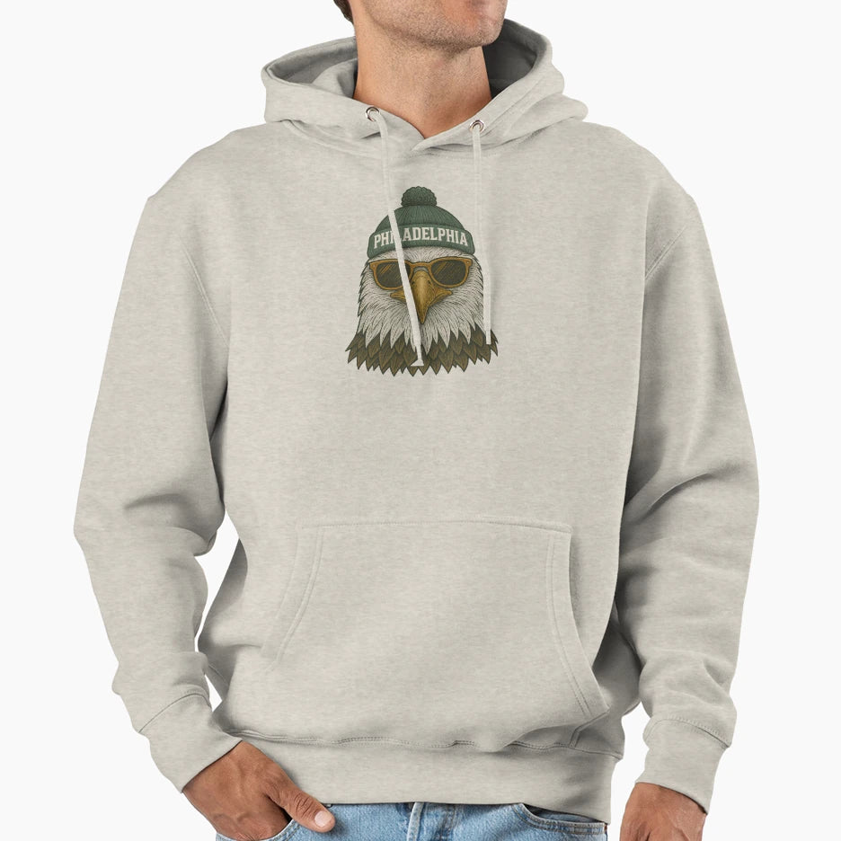 Philadelphia Eagle Head Beanie Hoodie - Unique Graphic Men Women - T-Shirt, Sweatshirt, Hoodie