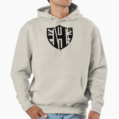 Henley Crest Simple Black Hoodie - Unique Graphic for Adults - T-Shirt, Sweatshirt, Hoodie