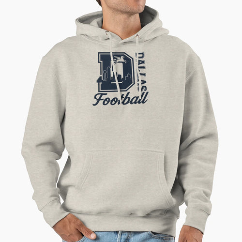 Dallas Skyline Pegasus Football Hoodie - Trendy Graphic Unisex - T-Shirt, Sweatshirt, Hoodie