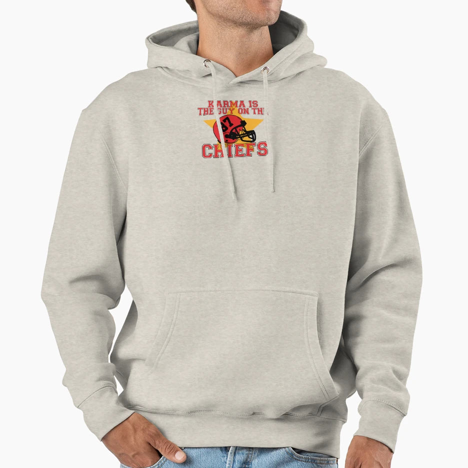 Karma Is Guy Chiefs Hoodie - Casual Everyday Wear Men Women - T-Shirt, Sweatshirt, Hoodie