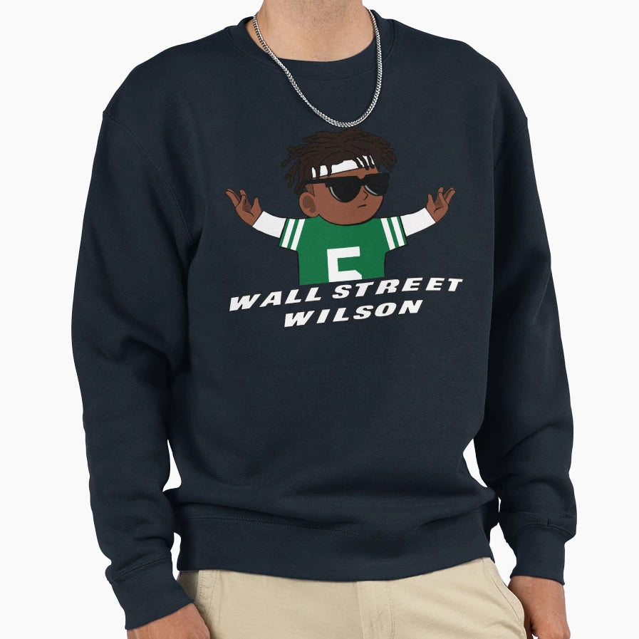 Jets Garrett Wilson Wall Street Sweatshirt - Fun Novelty Design Men Women - T-Shirt, Sweatshirt, Hoodie