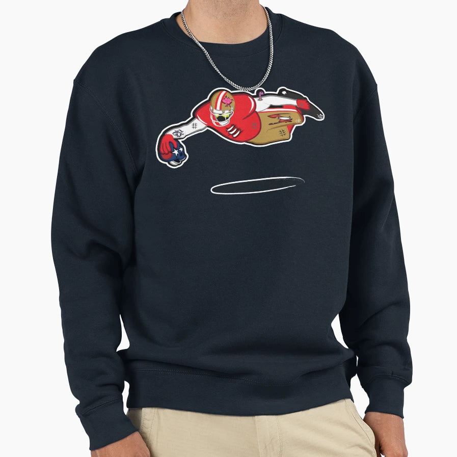 Zombie Football Player San Sweatshirt - Aesthetic Graphic Men Women - T-Shirt, Sweatshirt, Hoodie