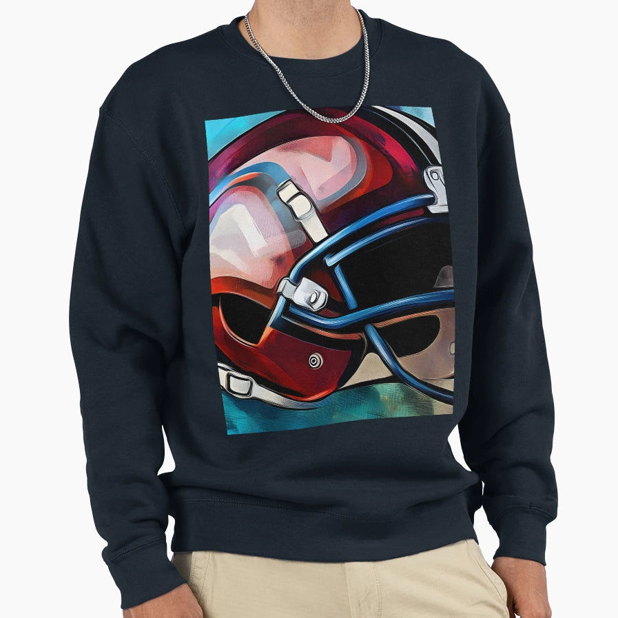 Bold And Vibrant Football Helmet Sweatshirt - Fun Novelty Design Men Women - T-Shirt, Sweatshirt, Hoodie