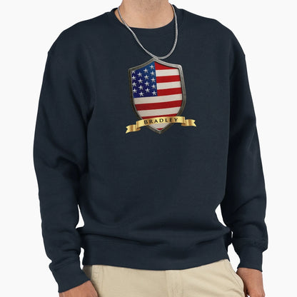 Bradley Family Usa Shield Stars Sweatshirt - Casual Everyday Wear Unisex - T-Shirt, Sweatshirt, Hoodie