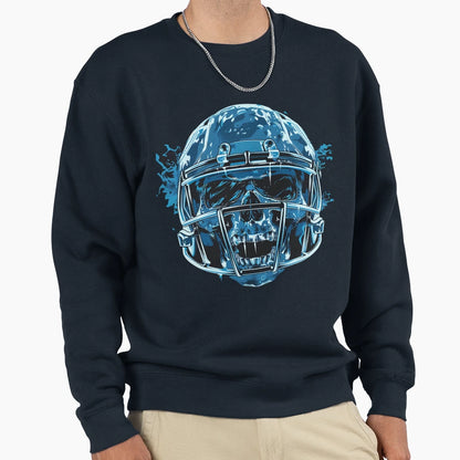 Frozen Fury Helmet Sweatshirt - Unique Graphic Unisex - T-Shirt, Sweatshirt, Hoodie