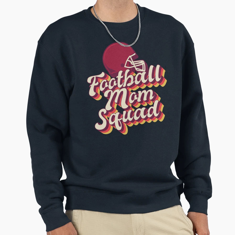 Football Mom Squad American Sweatshirt - Casual Everyday Wear Unisex - T-Shirt, Sweatshirt, Hoodie