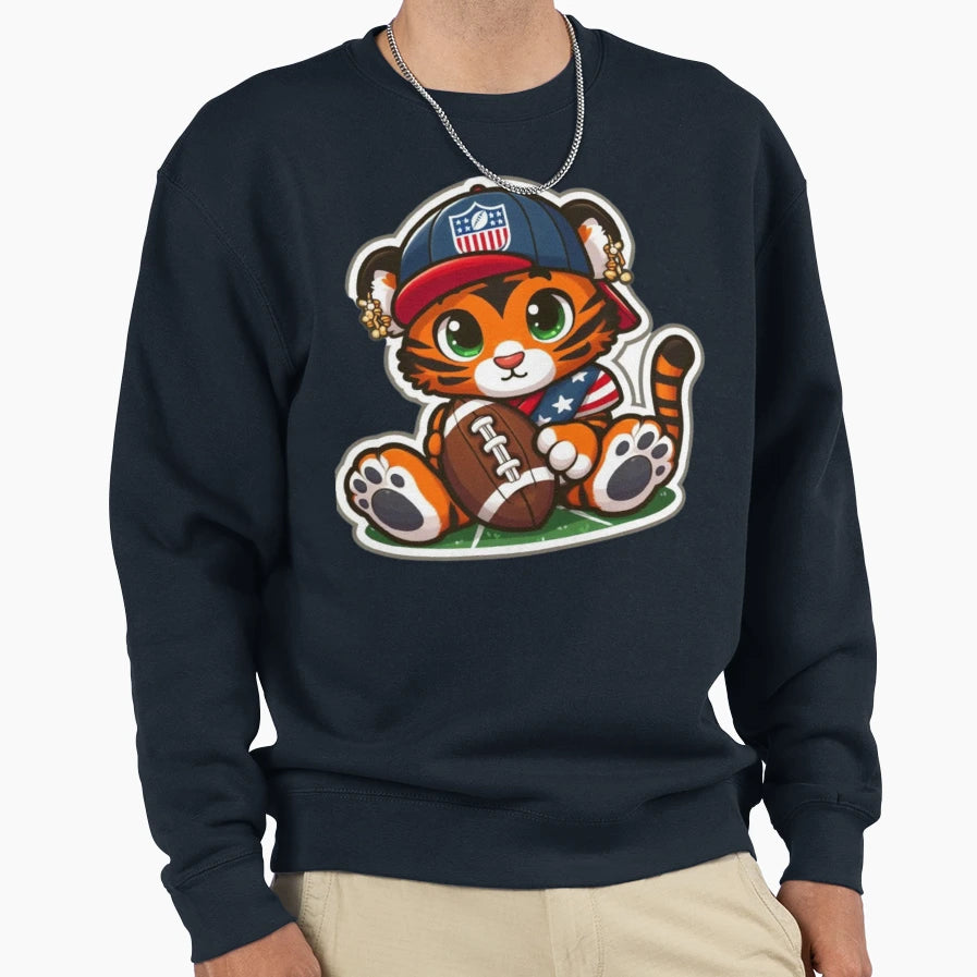 Animated Tigress Footballer Adorable Sweatshirt - Streetwear Style Unisex - T-Shirt, Sweatshirt, Hoodie