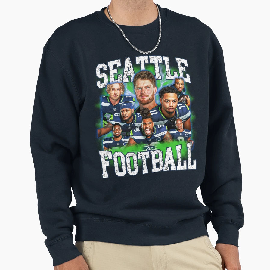 Seattle American Football Sweatshirt - Fun Novelty Design for Adults - T-Shirt, Sweatshirt, Hoodie