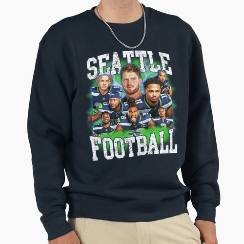 Seattle American Football Sweatshirt - Fun Novelty Design for Adults - T-Shirt, Sweatshirt, Hoodie