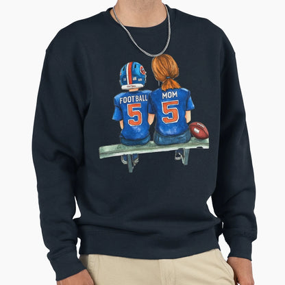 Football Mom Ii Sweatshirt - Minimalist Print for Adults - T-Shirt, Sweatshirt, Hoodie