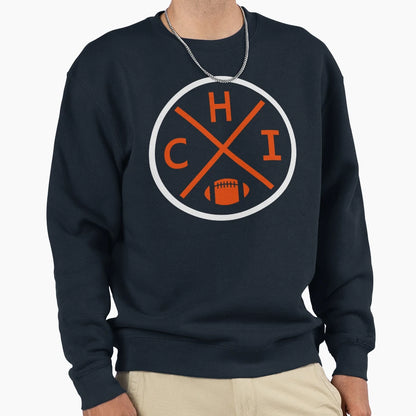 Chicago Football Emblem Chi Sweatshirt - Fun Novelty Design for Adults - T-Shirt, Sweatshirt, Hoodie