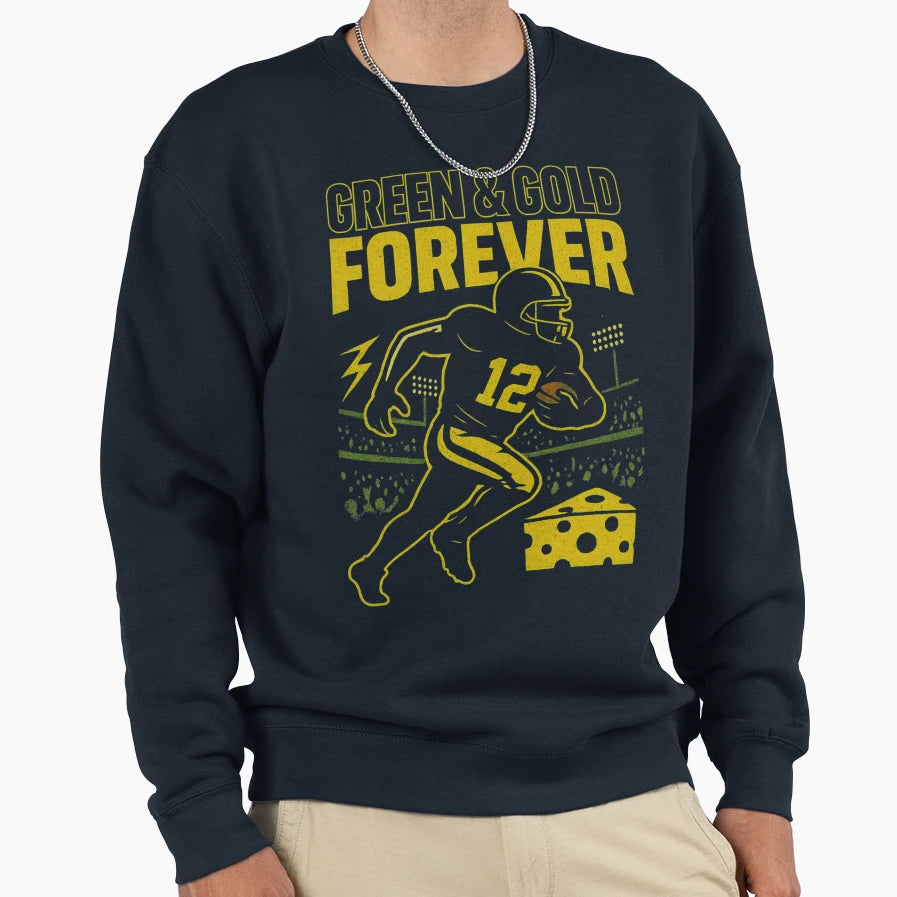 Green Bay Packers Grunge Football Sweatshirt - Graphic Print for Adults - T-Shirt, Sweatshirt, Hoodie