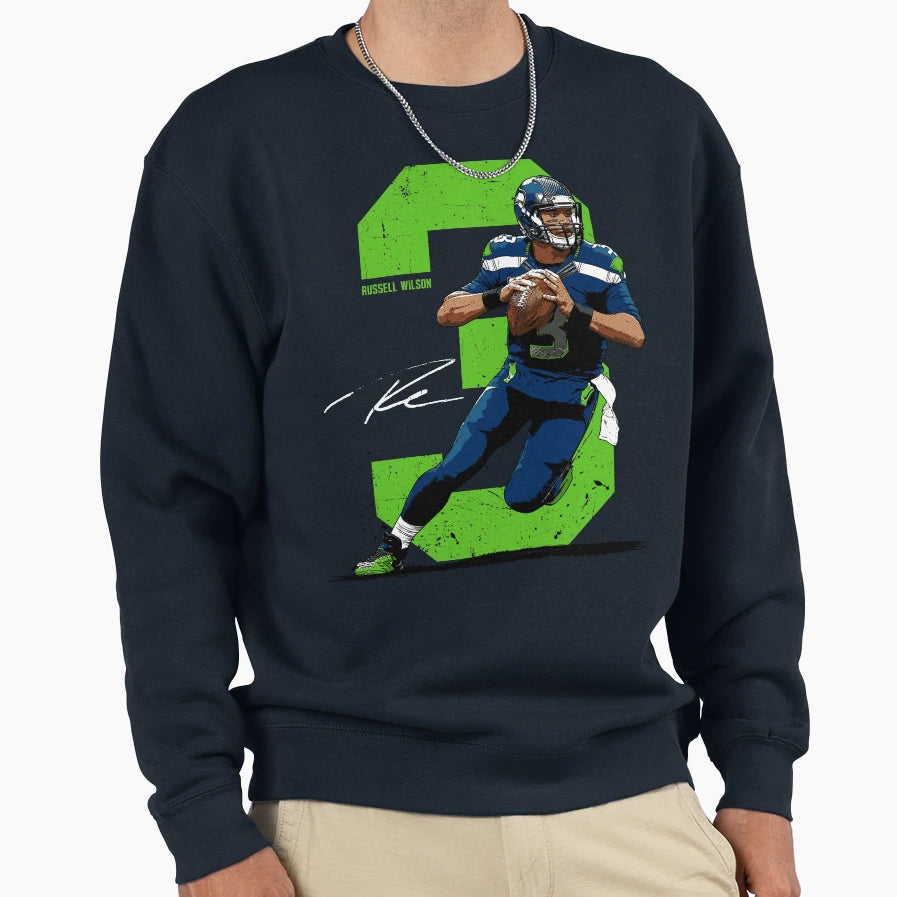 Wilson Quarterback Seattle Sweatshirt - Aesthetic Graphic Men Women - T-Shirt, Sweatshirt, Hoodie