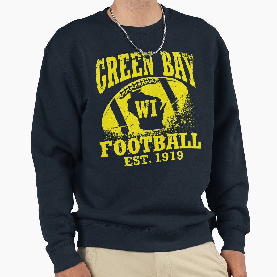 Green Bay Football Sweatshirt - Casual Everyday Wear for Adults - T-Shirt, Sweatshirt, Hoodie