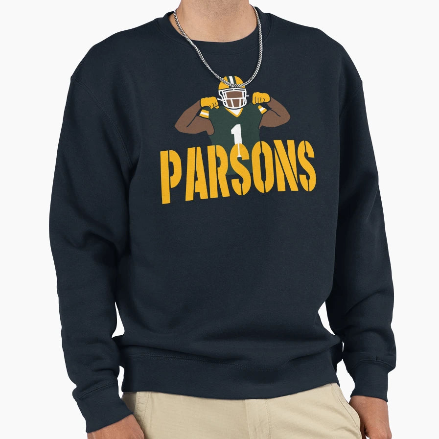 Parsons 1 Green Bay Football Sweatshirt - Unique Graphic for Adults - T-Shirt, Sweatshirt, Hoodie