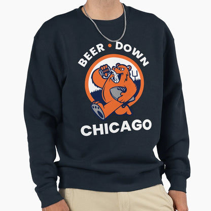 Beer Down Chicago Artwork Sweatshirt - Custom Art Print Men Women - T-Shirt, Sweatshirt, Hoodie