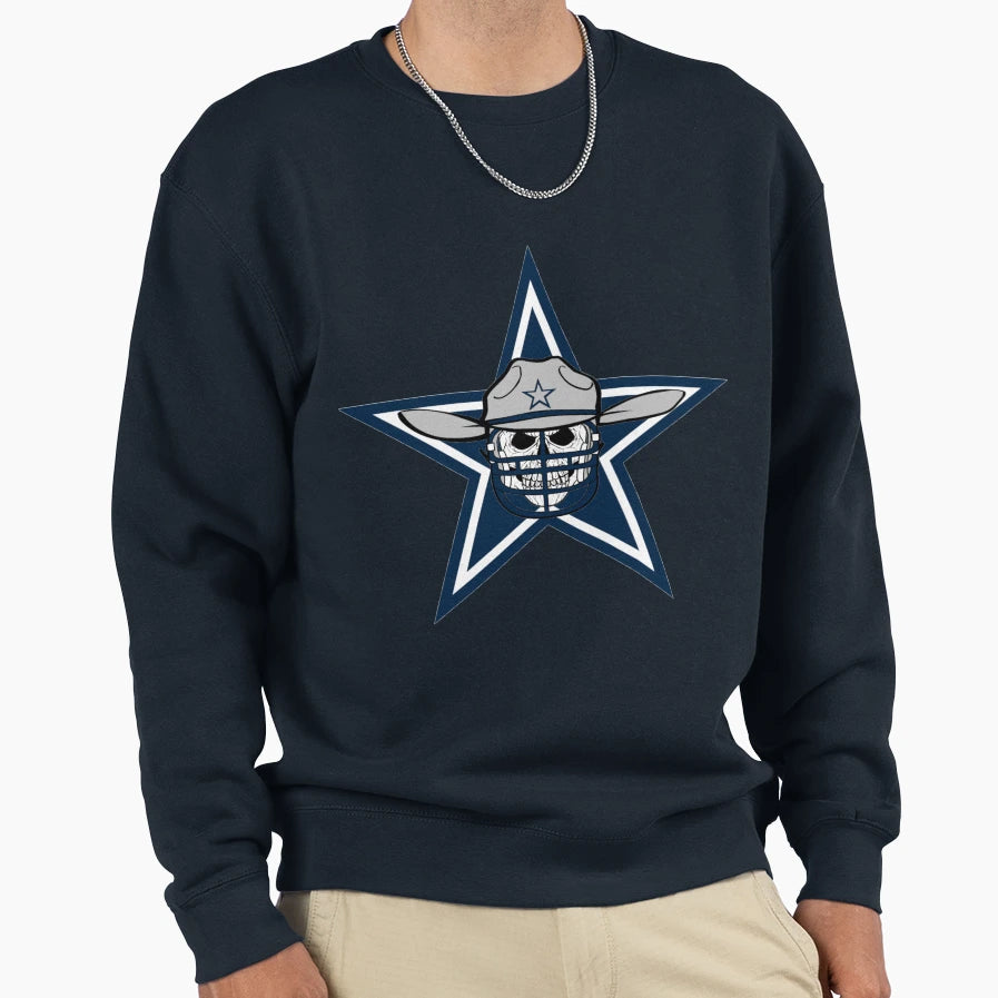 Cowboys Skull Sweatshirt - Casual Everyday Wear Unisex - T-Shirt, Sweatshirt, Hoodie