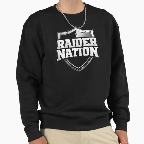 Raider Nation Shield Sweatshirt - Unique Graphic Unisex - T-Shirt, Sweatshirt, Hoodie